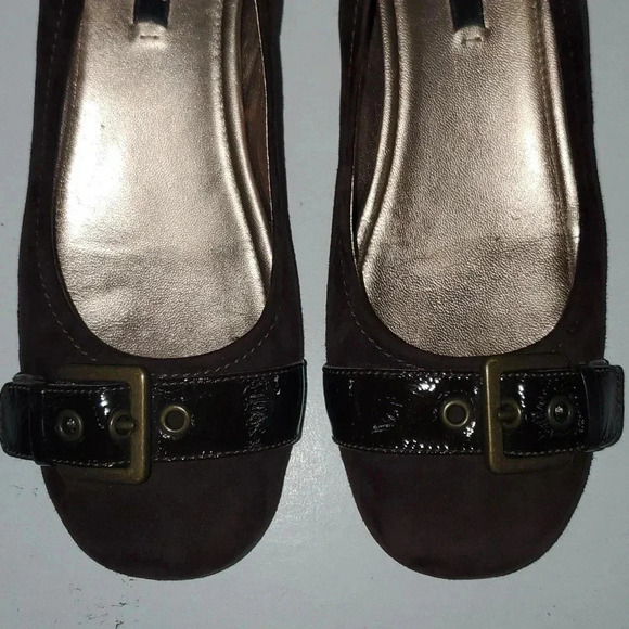 ECCO BUCKLE BALLERINA FLATS SUEDE COFFEE ESPRESSO BROWN WOMENS 37 - Picture 9 of 14